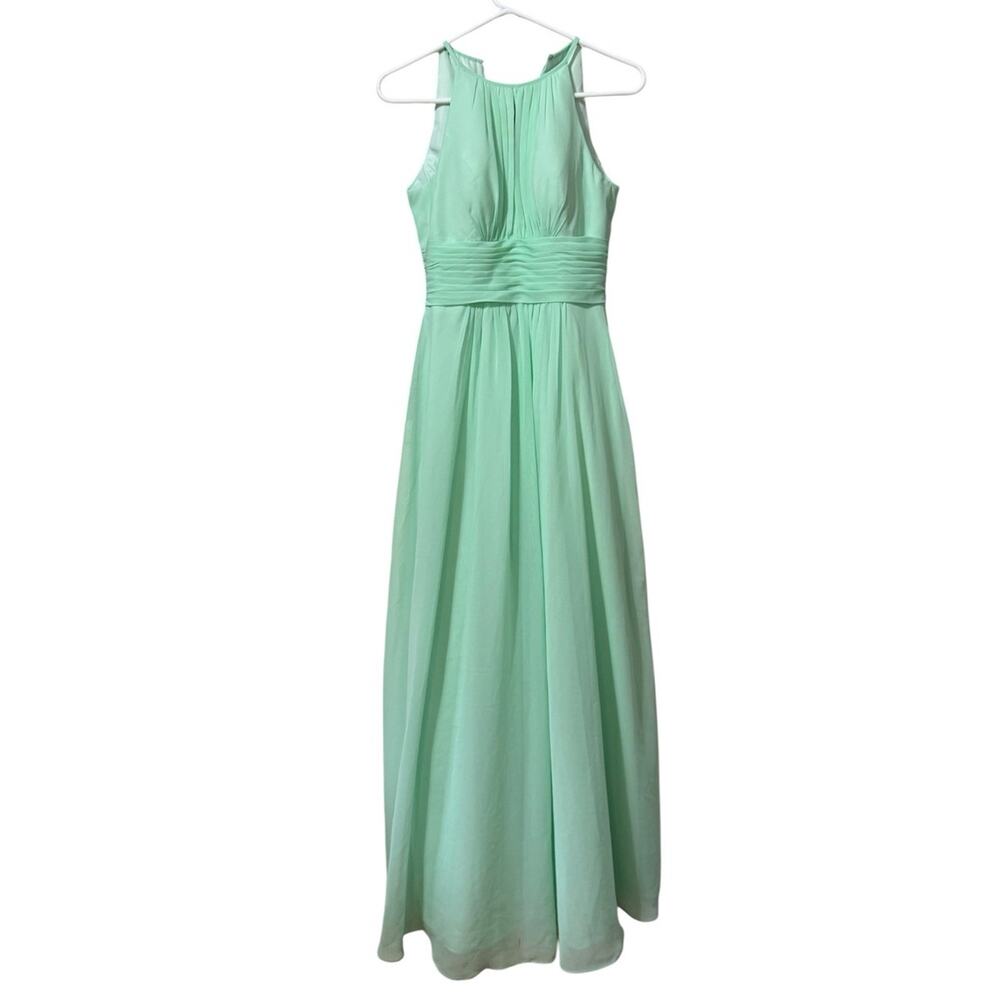 Azazie Women's Green‎ Dress Chiffon Bridesmaid Dress Size A2 Formal Sleeveless